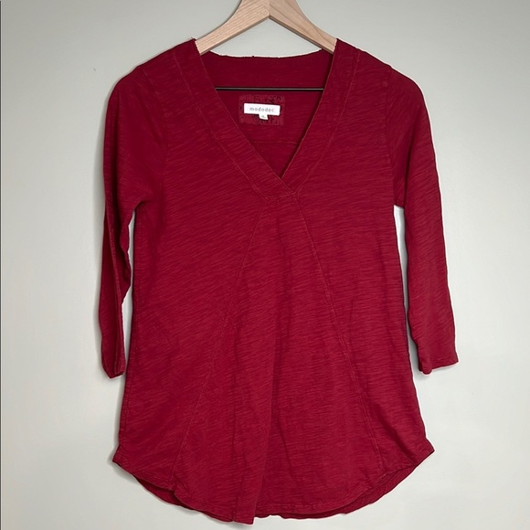 Mododoc 3/4 Sleeve Shirt XS Red - Picture 1 of 8